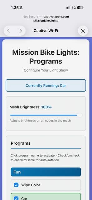 Captive portal for quick controls