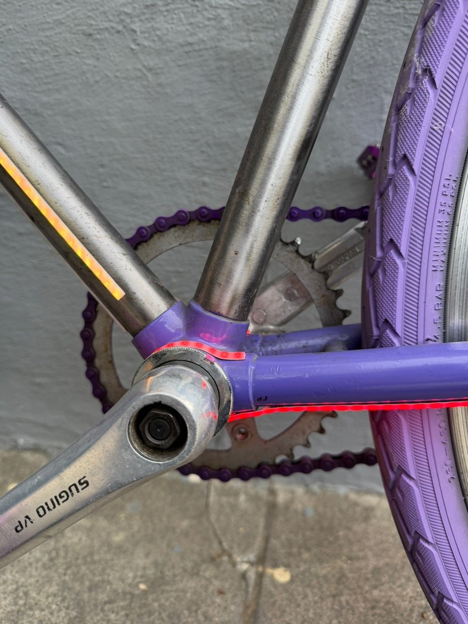 Strip fully adhered to frame