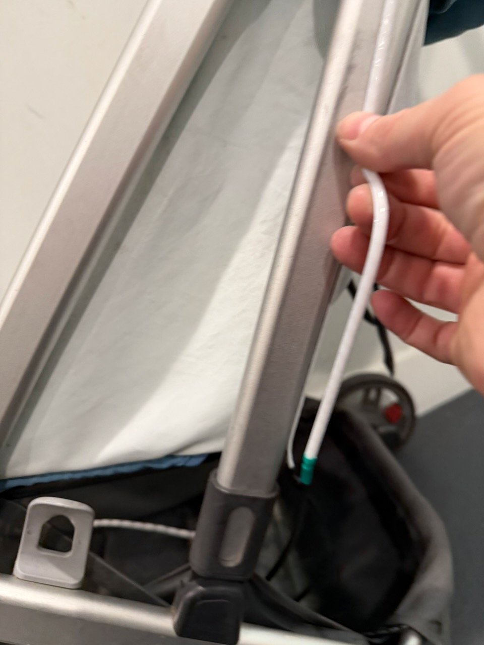 Applying LED strips to stroller