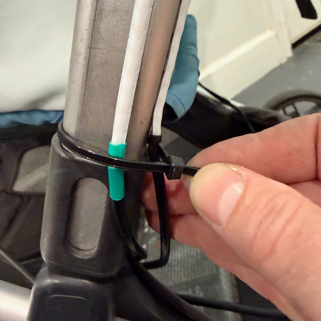 Securing strip ends with zip ties