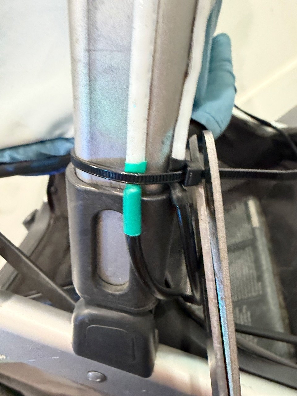 Trimming excess zip tie length